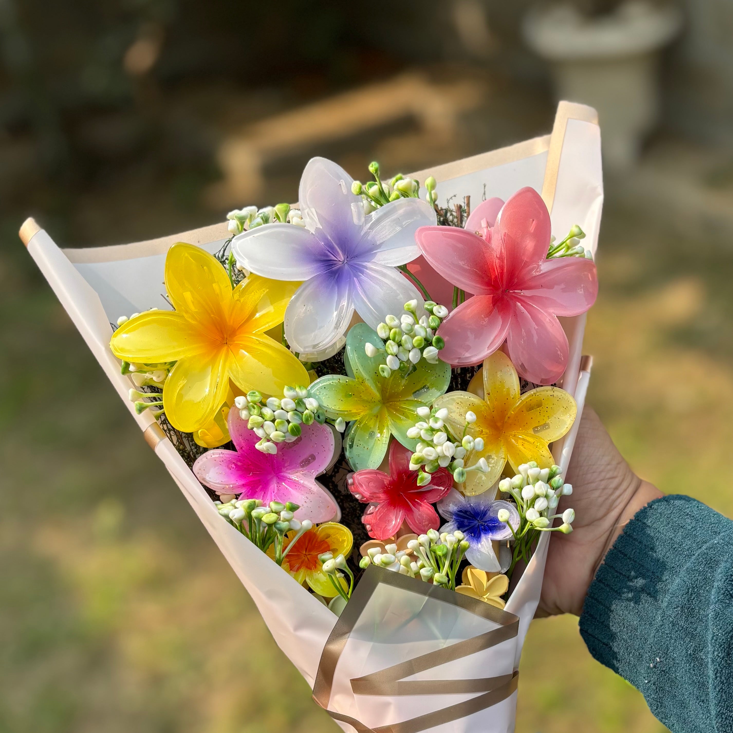 Flower Claw Clip Bouquet with Viral Butterfly Clutcher – Set of 15 Hair Accessories | Unique Gift for Women & Girls- korean packaging