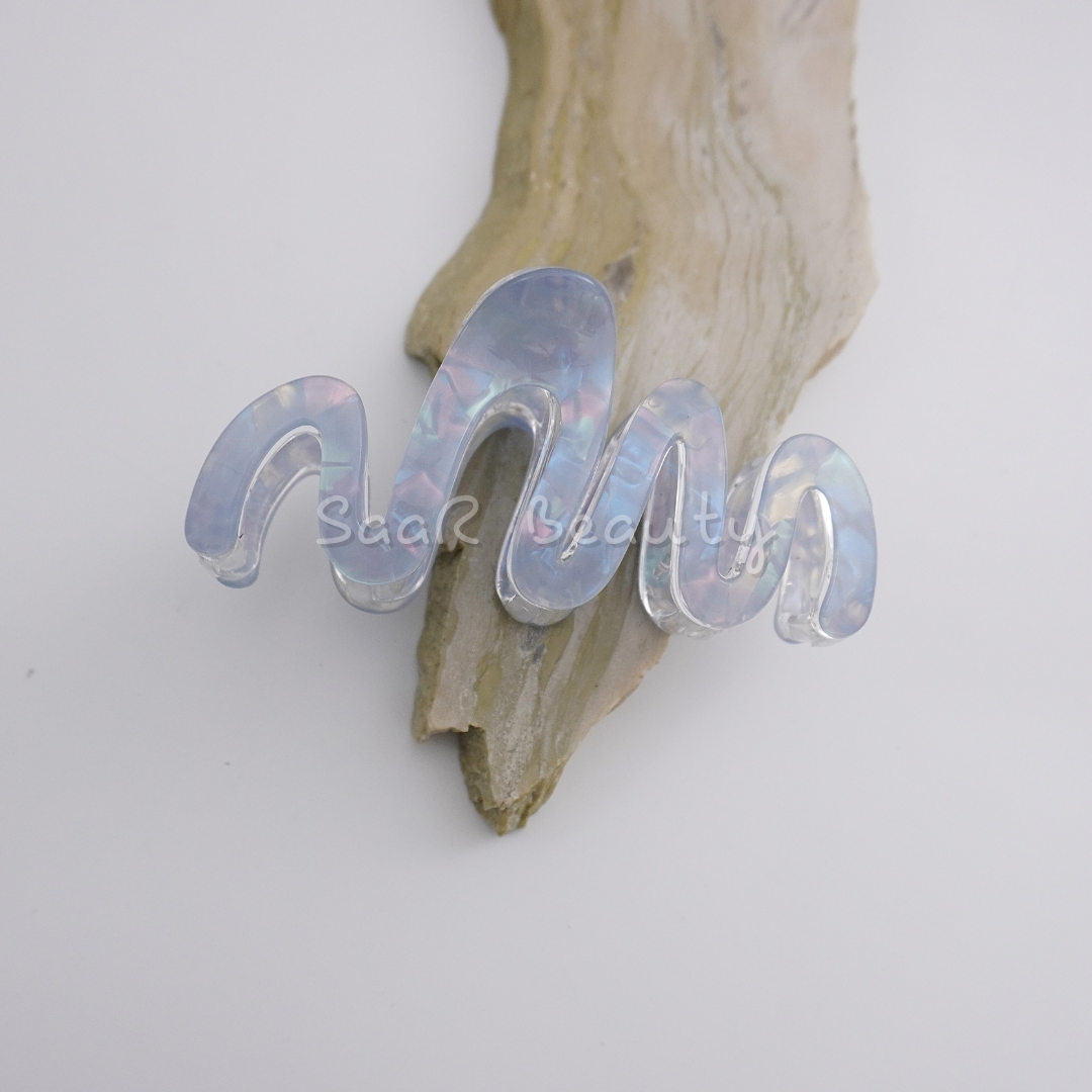 Bofeini Non-Breakable Wavy Claw Clips β High-Quality, Marble-Finish Hair Clutcher