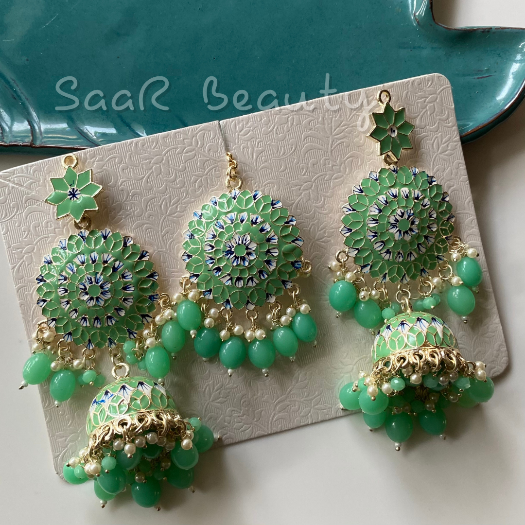 Aqua online green earrings