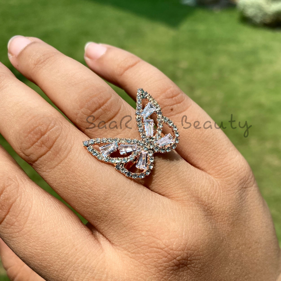 Large butterfly ring discount