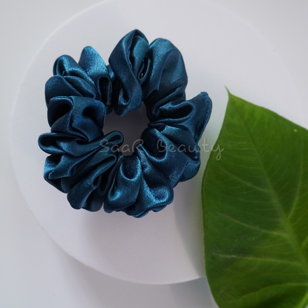 SaaR Beauty Fluffy Silk Satin Scrunchies – Soft, Luxurious, and Perfect for All Hair Types