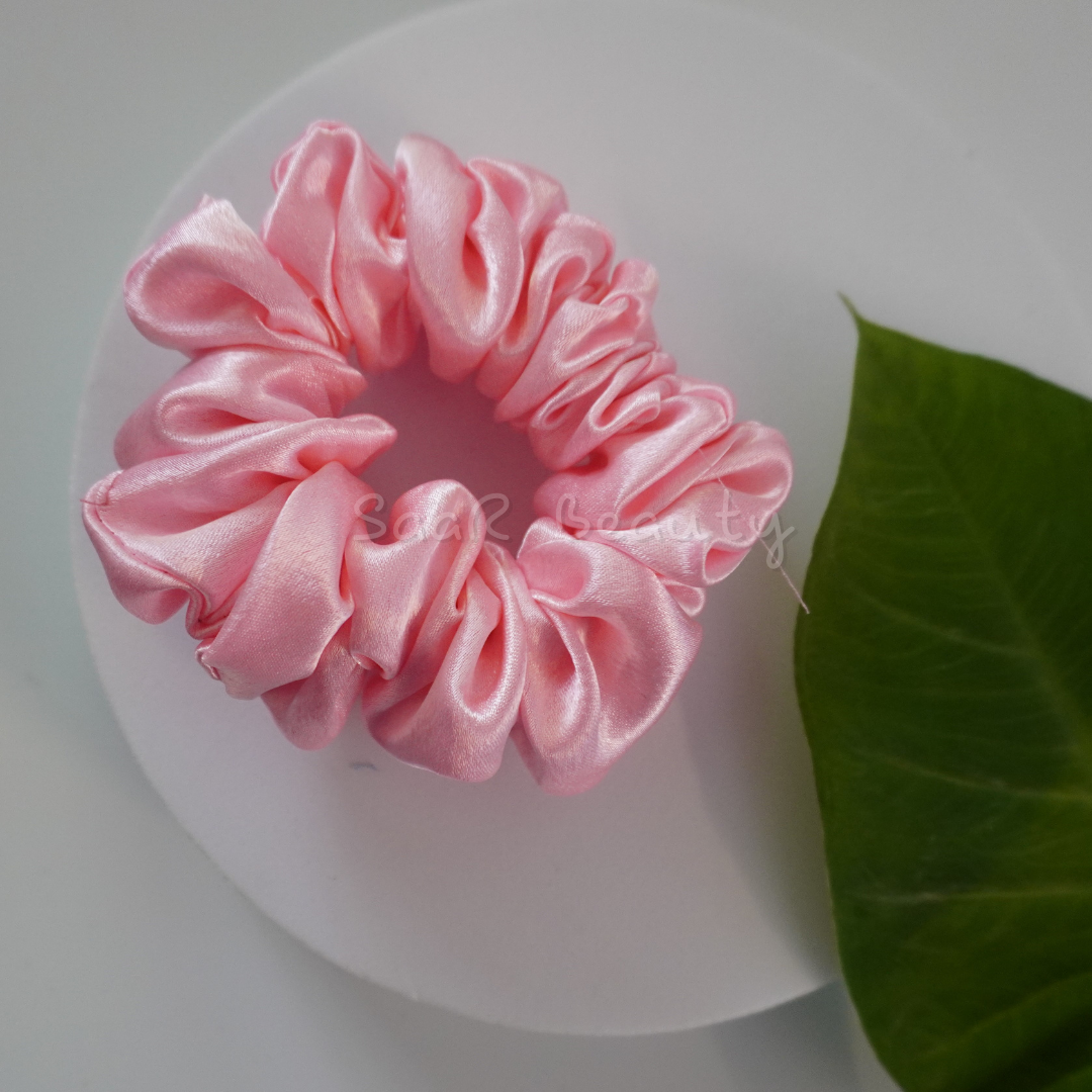 SaaR Beauty Fluffy Silk Satin Scrunchies – Soft, Luxurious, and Perfect for All Hair Types