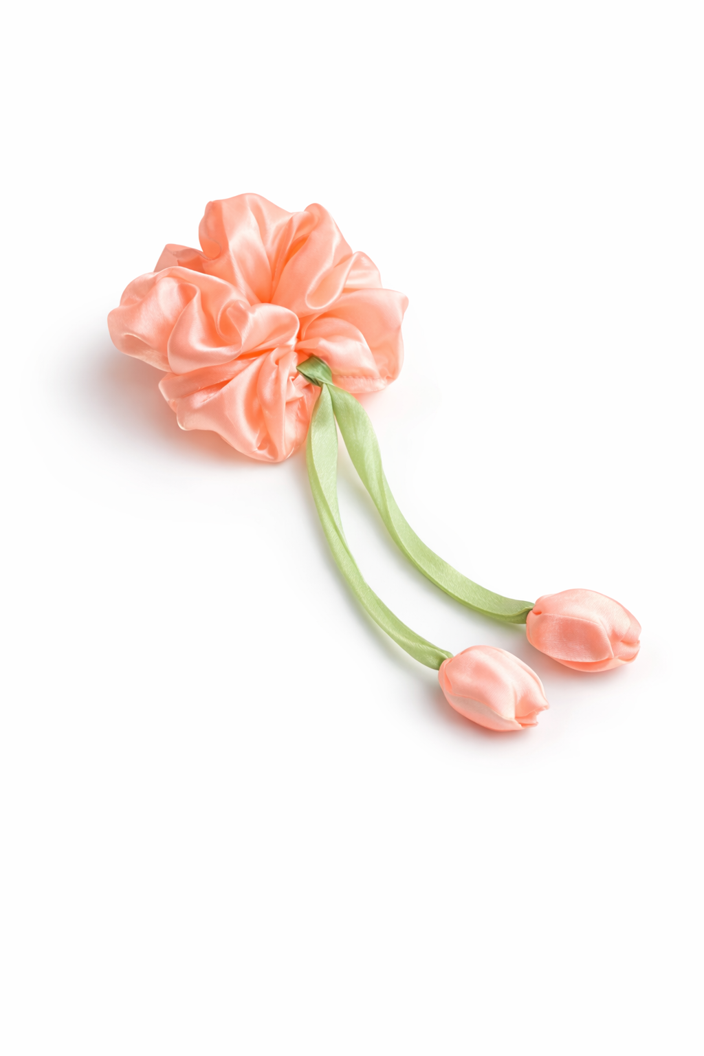 SaaR beauty Tulip Scrunchies for Women – Soft Satin Floral Hair Accessories