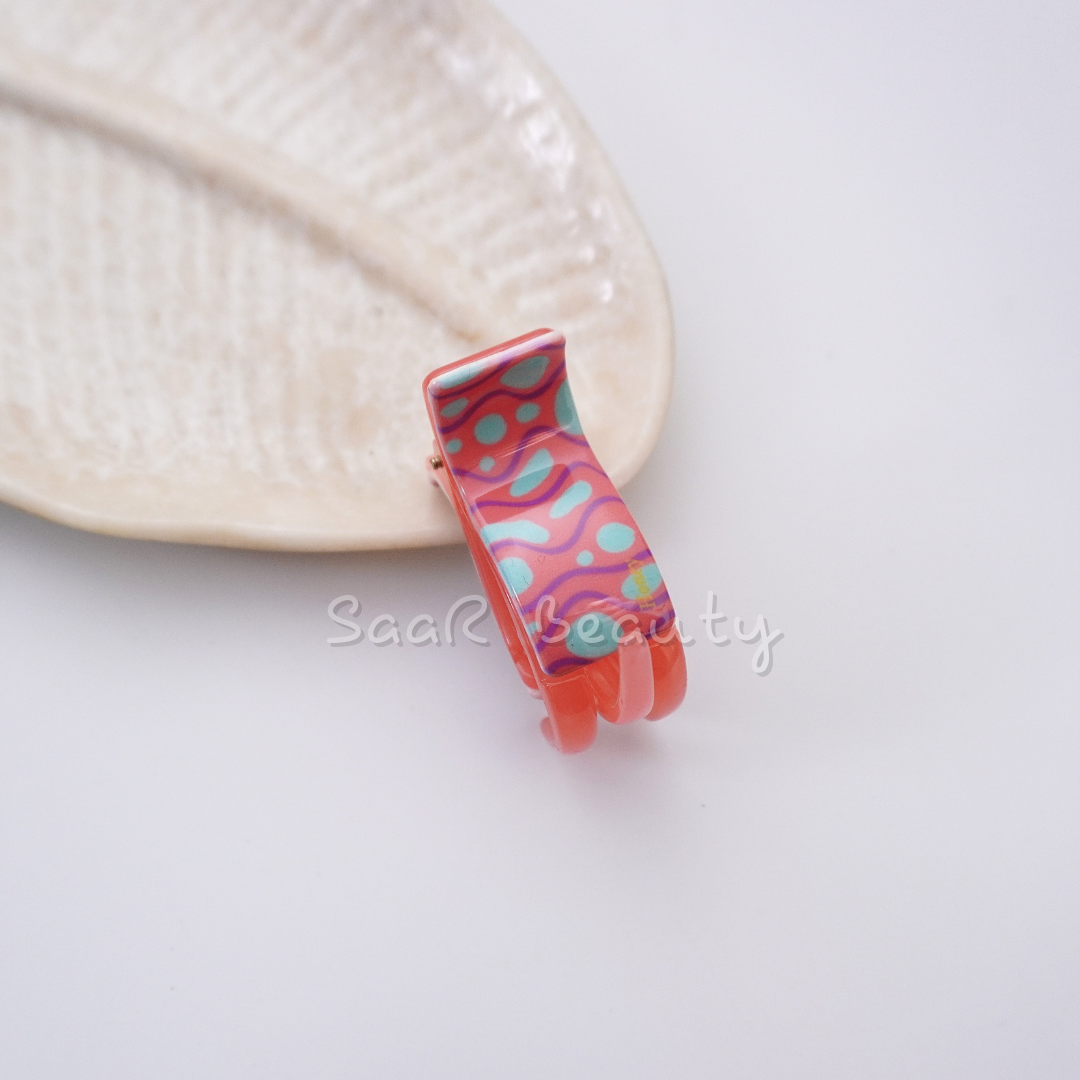 Printed Colorful Hair Jaw Claw Clutcher Clip – Premium Korean Quality for All Hair Types