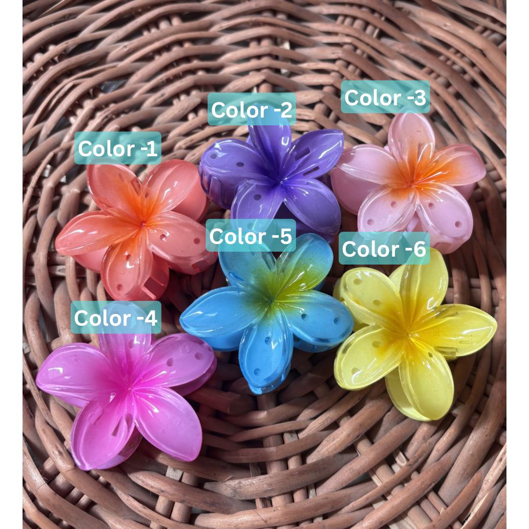 Medium Viral Flower Claw Hair Clip – Vibrant & Durable Hair Accessory for All Hair Types by SaaR Beauty