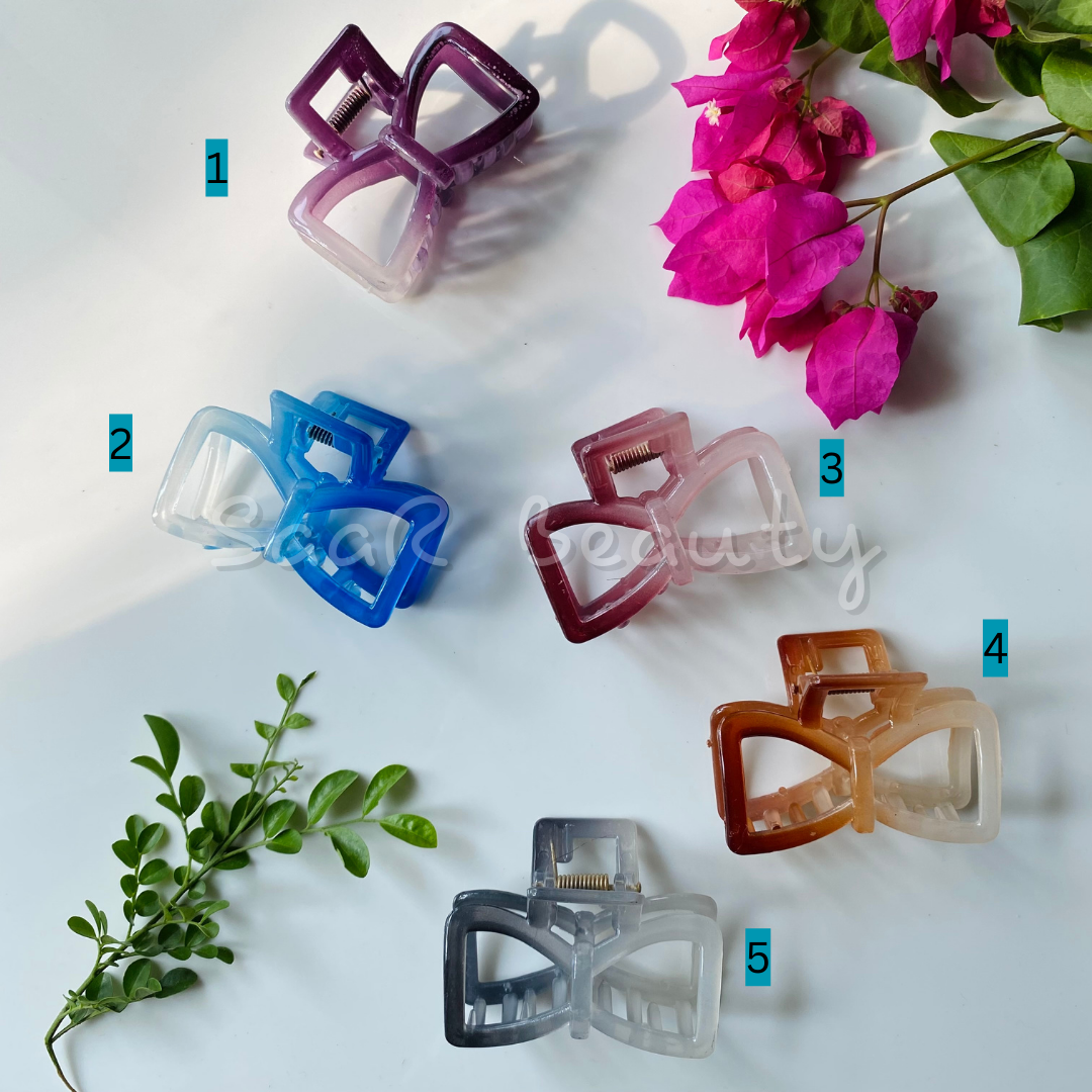 DUAL COLOURED THIN BOW CLAW CLUTCHER