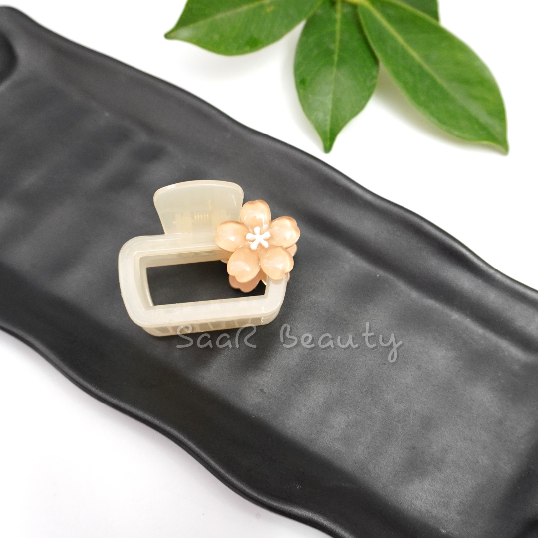 Bofeini Non-Breakable Flower Embellished Claw Clips β Durable & Stylish Floral Hair Accessories