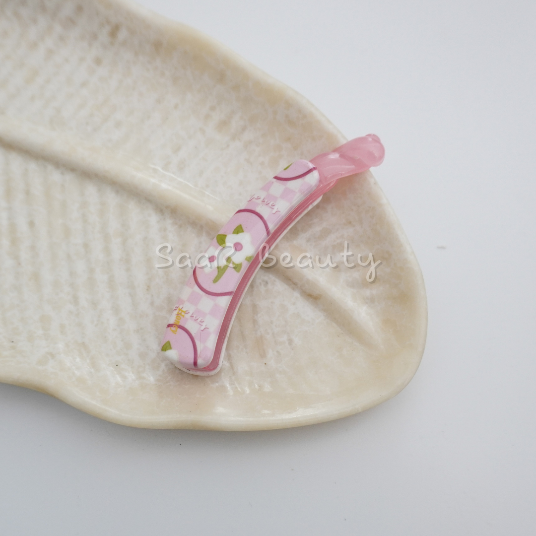 Floral & Solid Pattern Banana Hair Clips – Stylish Non-Slip Hair Accessories