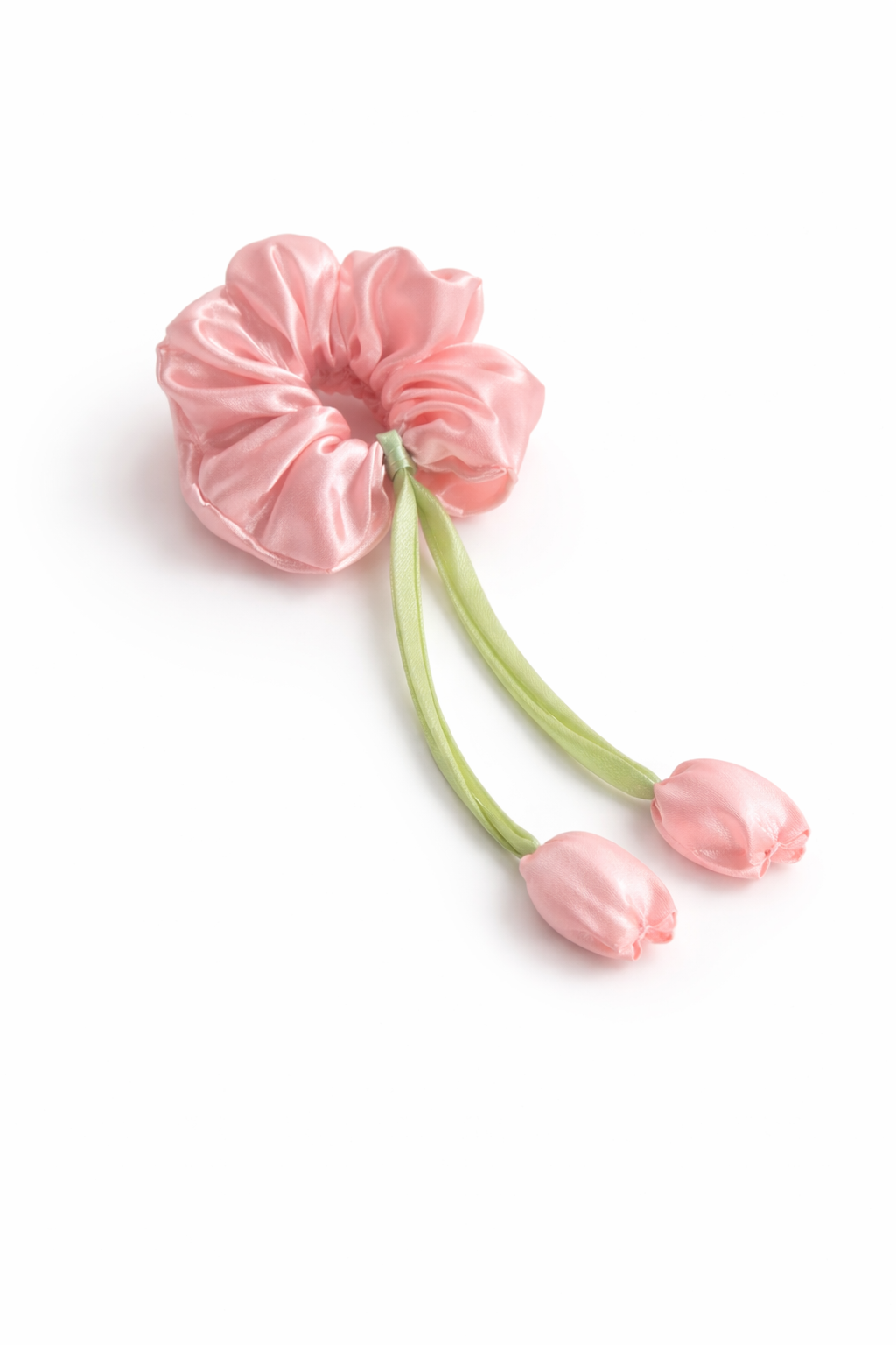 SaaR beauty Tulip Scrunchies for Women – Soft Satin Floral Hair Accessories