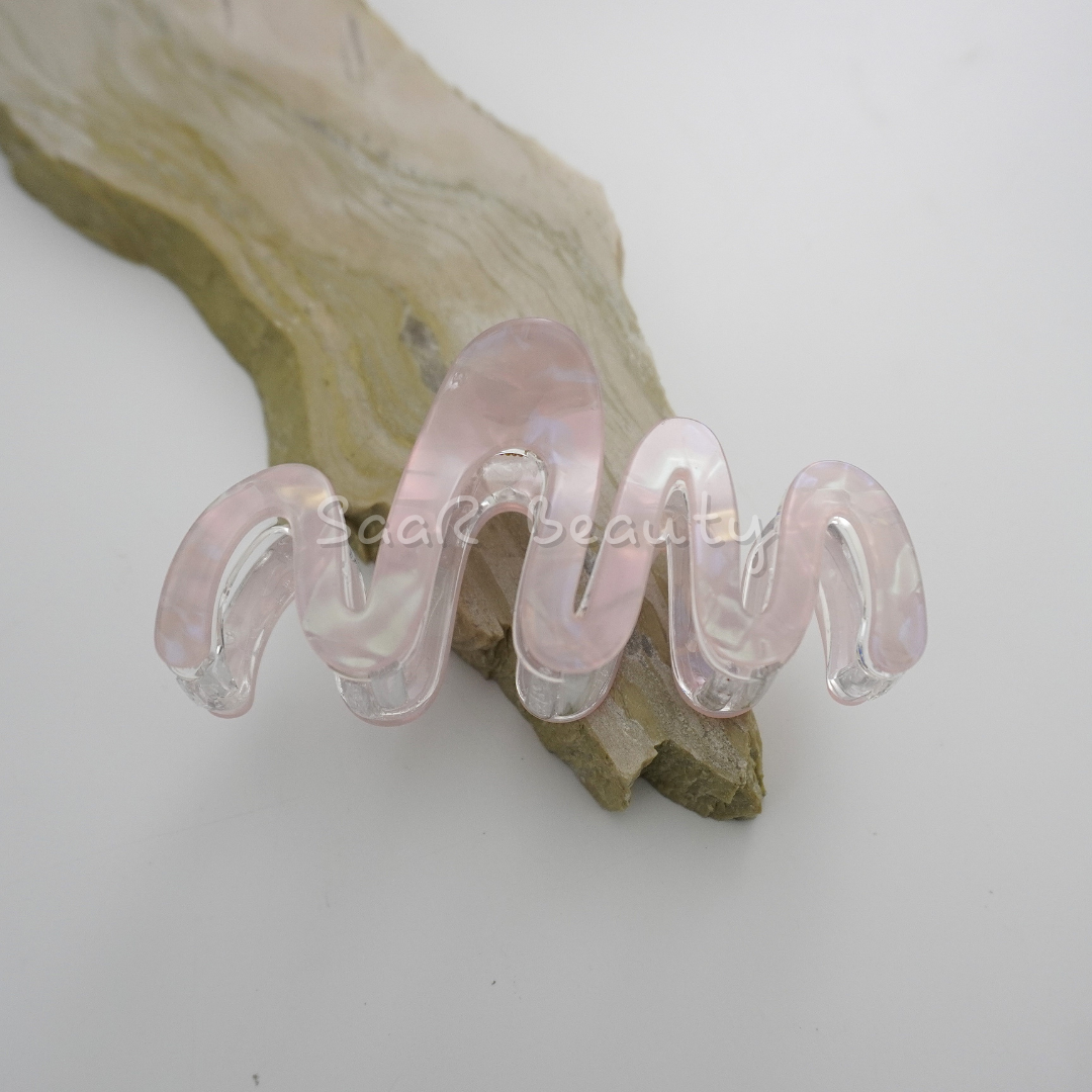 Bofeini Non-Breakable Wavy Claw Clips β High-Quality, Marble-Finish Hair Clutcher