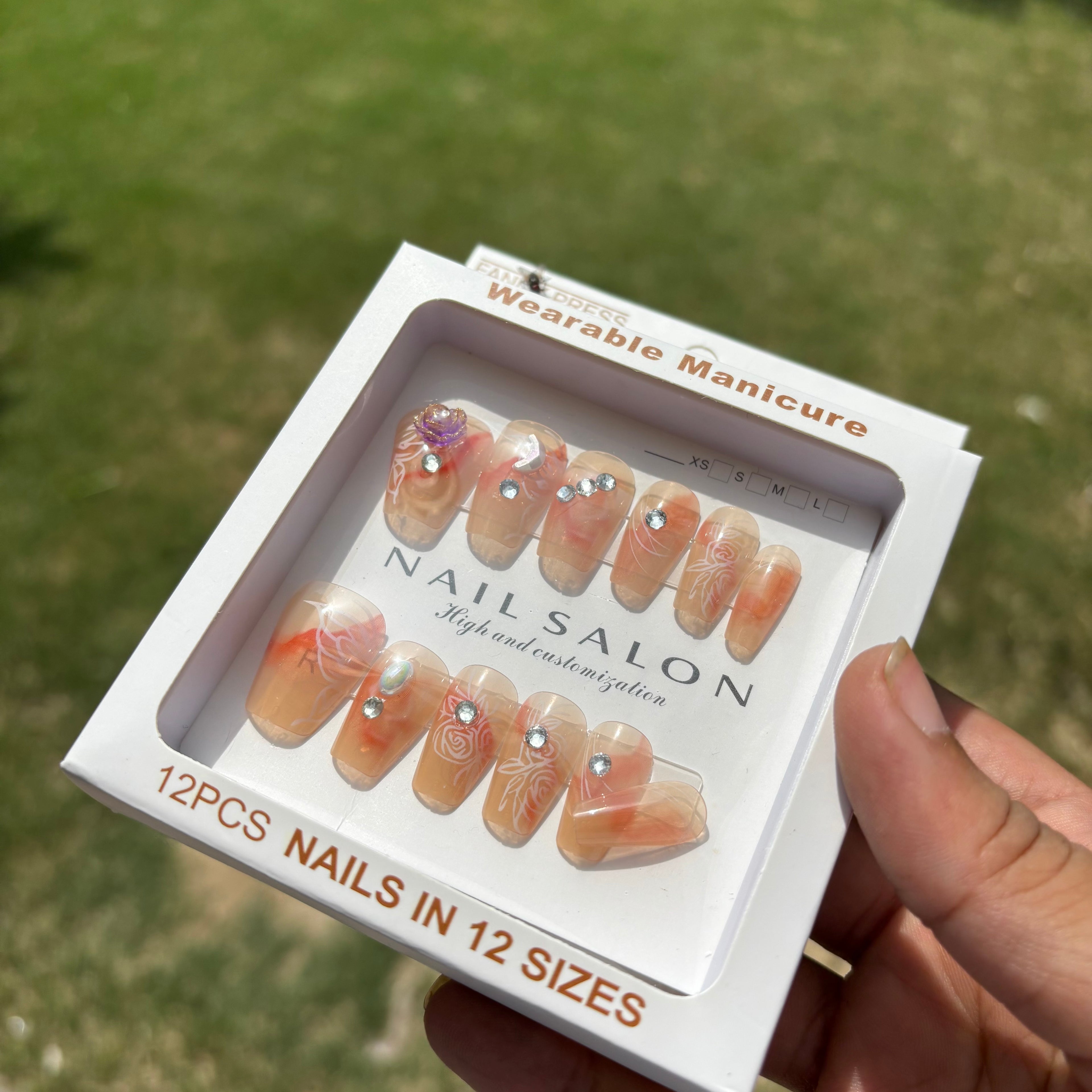 Nail extensions stick ons box