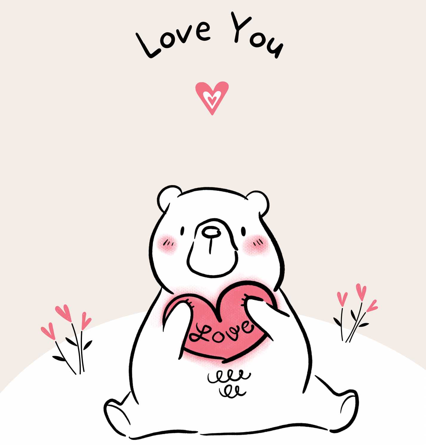 Love You Bear Card – Saar Beauty Add-On Gift Card