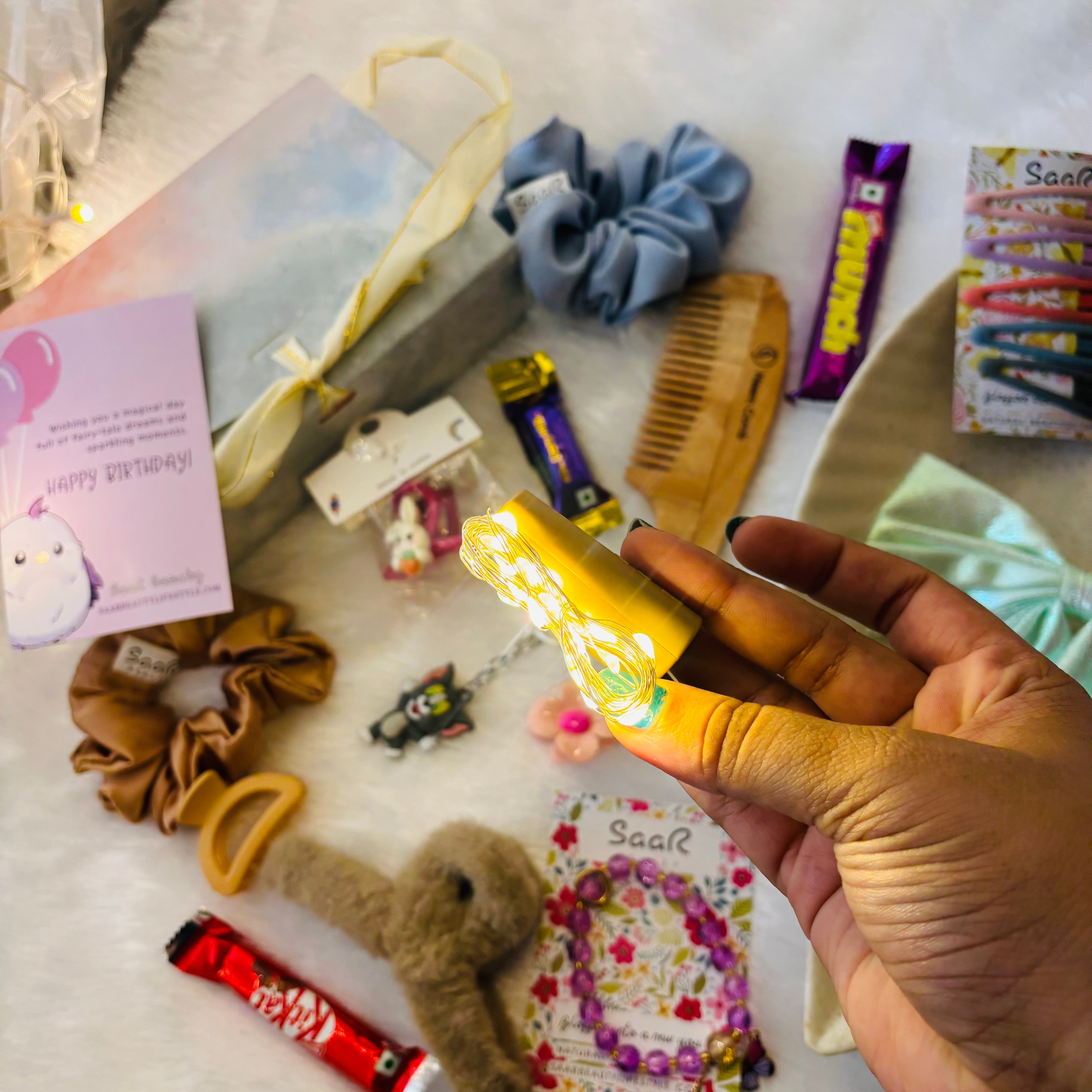 Premium Birthday Gift Box for Women β Hair Accessories, Jewelry & Treats