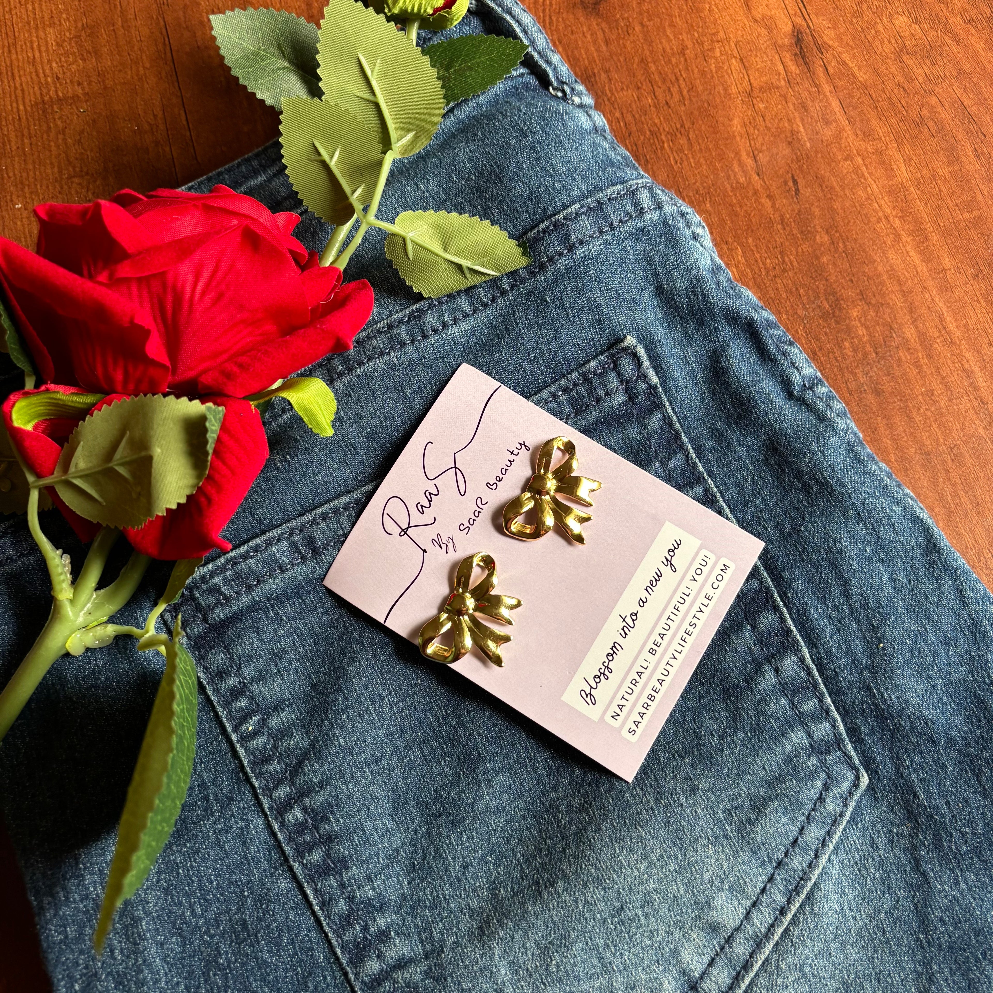 Dainty Charm Bow Studs – Saar Beauty Exclusive