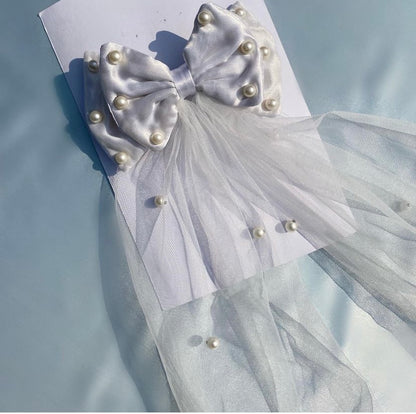 PREMIUM WHITE BOW WITH VEIL