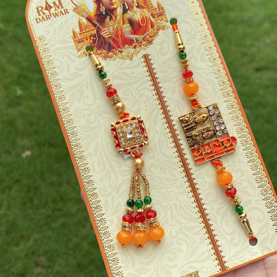 SIYA RAM SNEH RAKHI FOR BHAIYA &amp; BHABHI (SET OF TWO)