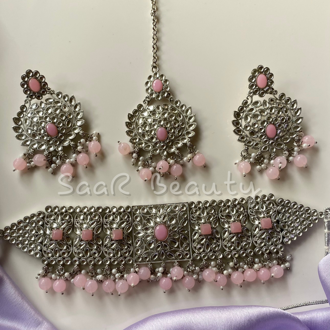 NARAYANI JEWELRY SET BABY PINK