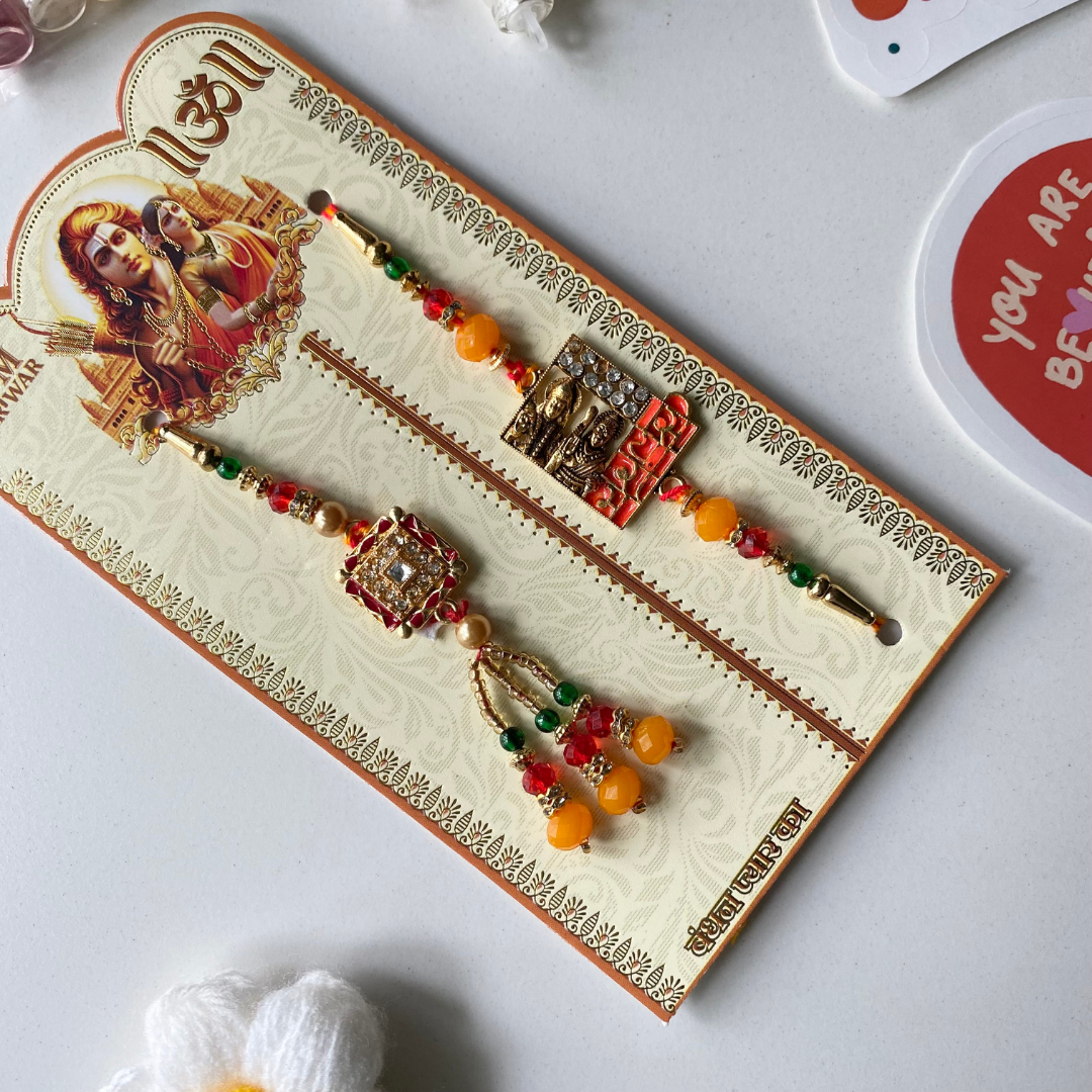 SIYA RAM SNEH RAKHI FOR BHAIYA &amp; BHABHI (SET OF TWO)