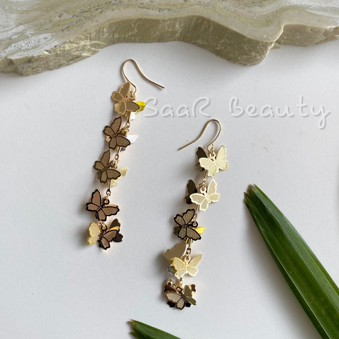 THE HANGING BUTTERFLY GROUP EARRINGS