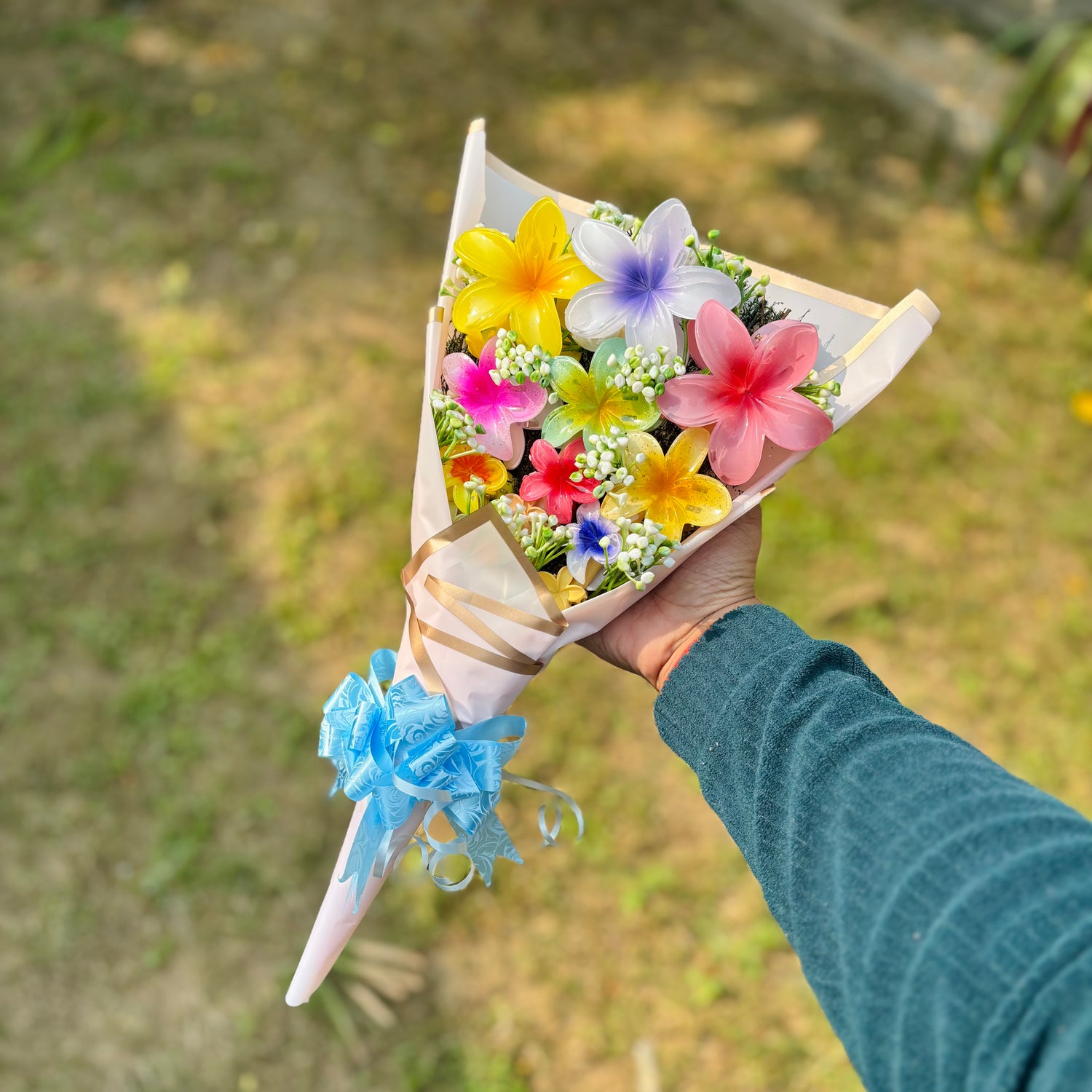 Flower Claw Clip Bouquet with Viral Butterfly Clutcher – Set of 15 Hair Accessories | Unique Gift for Women &amp; Girls- korean packaging