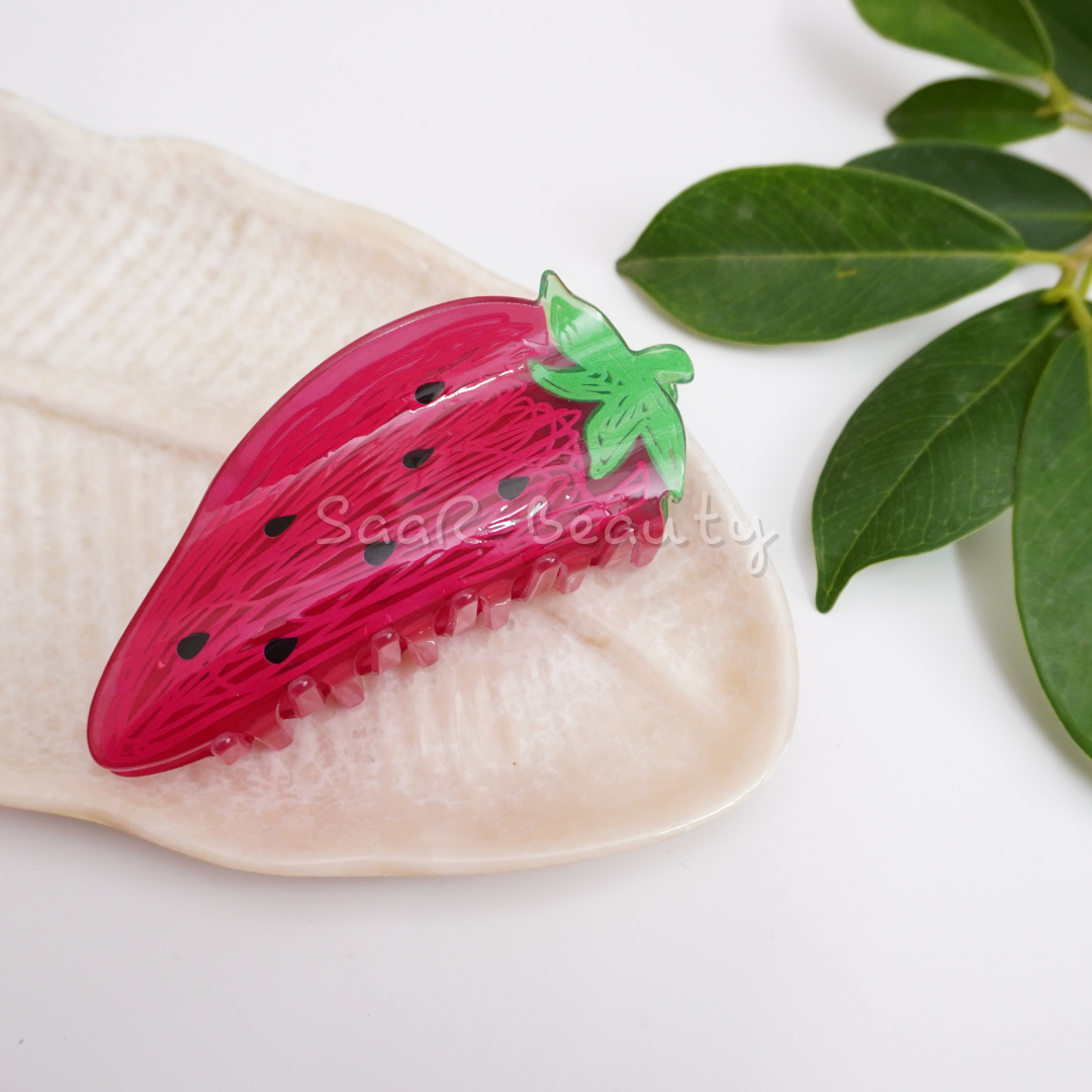 Vibrant Fruit-Themed Korean Hair Claw Clips for Women, Girls &amp; Kids | Fun &amp; Trendy Hair Accessories SUMMER FRUITS CUTS CLAW CLUTCHER