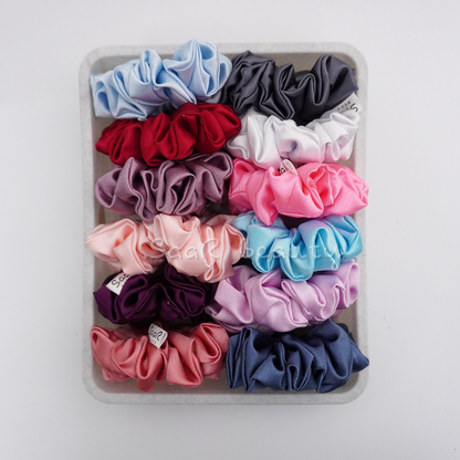 SaaR Beauty Premium Silk Satin Scrunchies – Fluffy, Soft, and Perfect for All Hair Types (Set of 8+4 FREE for All Outfits and Family Use)