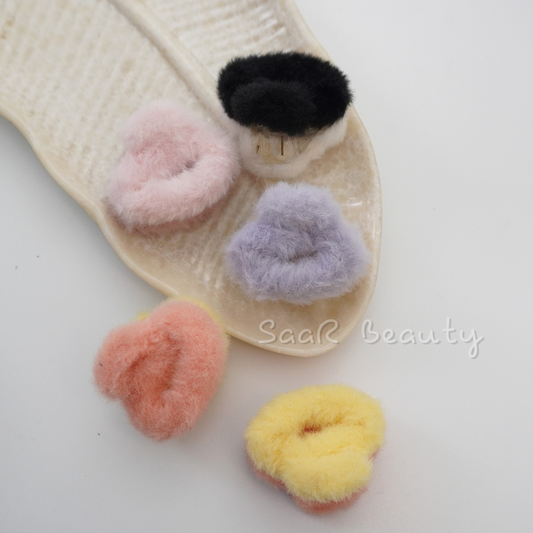 Fluffy Oval-Shaped Fur Claw Hair Clutcher - Soft, Stylish, and Durable Hair Clips by SaaR Beauty