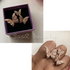 Rose Gold 3-Butterfly Adjustable Ring by Saar Beauty – Anti-tarnish, elegant design with three butterflies, adjustable size, perfect for all occasions