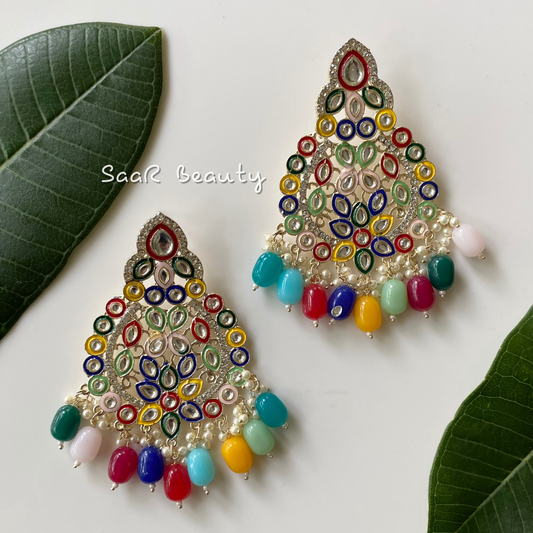 MEENAKARI MULTI COLOUR NAV NAARI EARRINGS