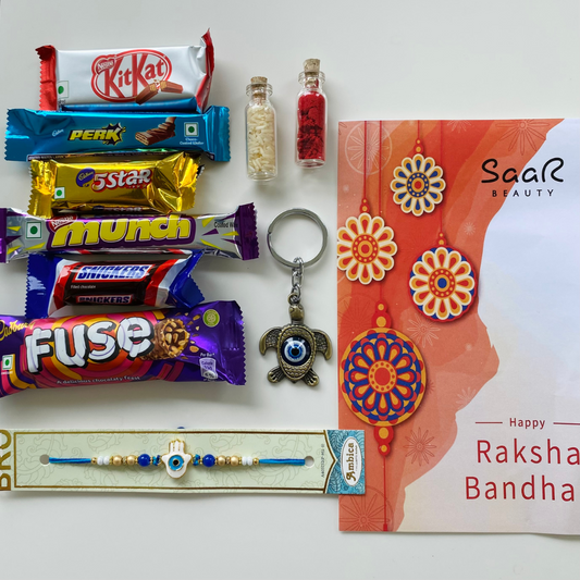 BLUE EVIL EYE PREMIUM RAKHI GIFT SET