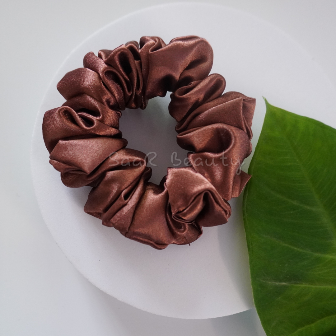 SaaR Beauty Fluffy Silk Satin Scrunchies – Soft, Luxurious, and Perfect for All Hair Types