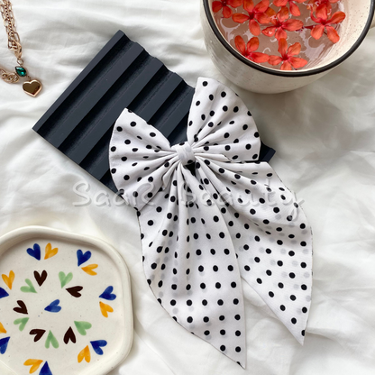 POLKA DOTS LARGE BOW CLIP