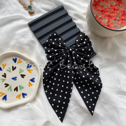 POLKA DOTS LARGE BOW CLIP