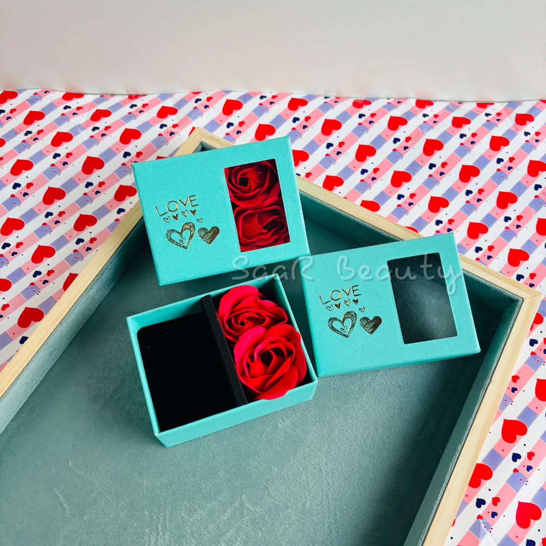 SaaR Beauty Valentine’s Gift Box – Elegant Multipurpose Gift Packaging with Artificial Roses for Jewelry, Chocolates & More