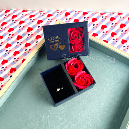 SaaR Beauty Valentine’s Gift Box – Elegant Multipurpose Gift Packaging with Artificial Roses for Jewelry, Chocolates & More