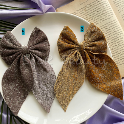 JUMBO VELVET SHIMMER BOW CLIP