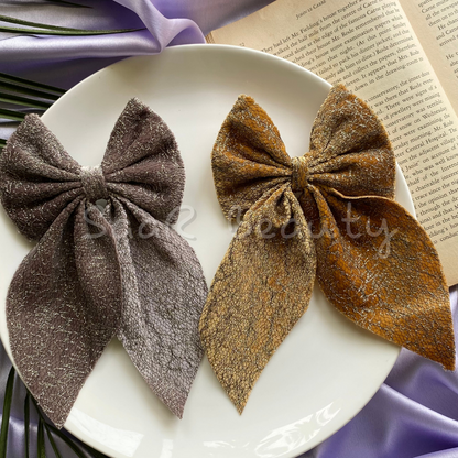 JUMBO VELVET SHIMMER BOW CLIP