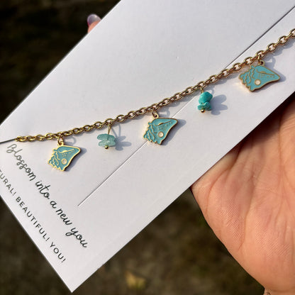 Ocean Blue Charm Bracelet | Waterproof, Anti-Tarnish, Adjustable SaaR Beauty