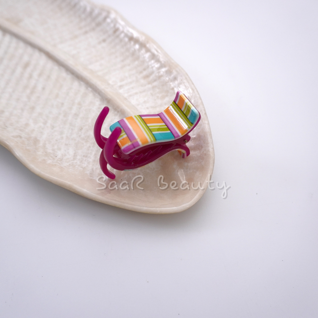 Printed Colorful Hair Jaw Claw Clutcher Clip – Premium Korean Quality for All Hair Types