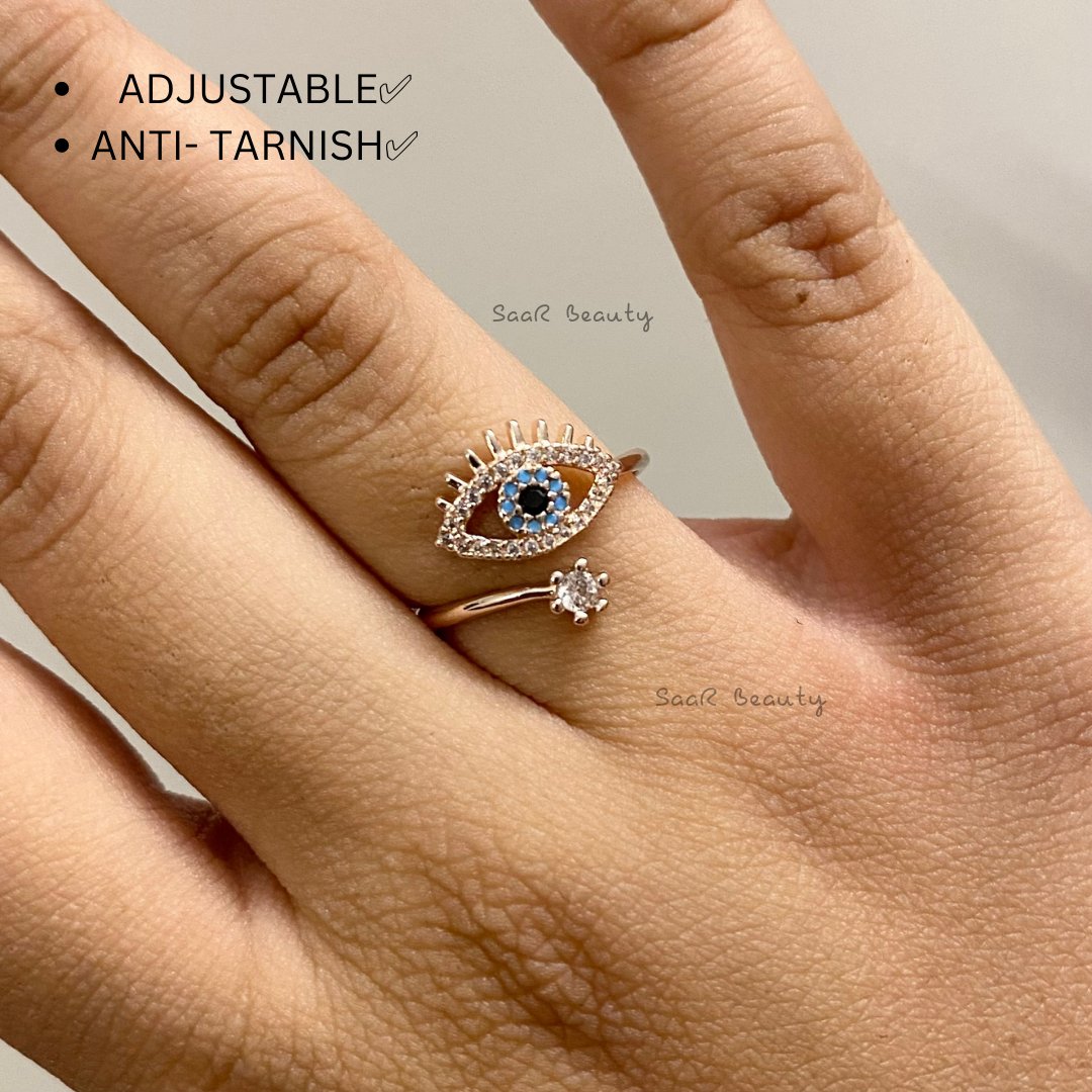 EXCLUSIVE EVIL EYE ANTI TARNISH RING ROSE GOLD