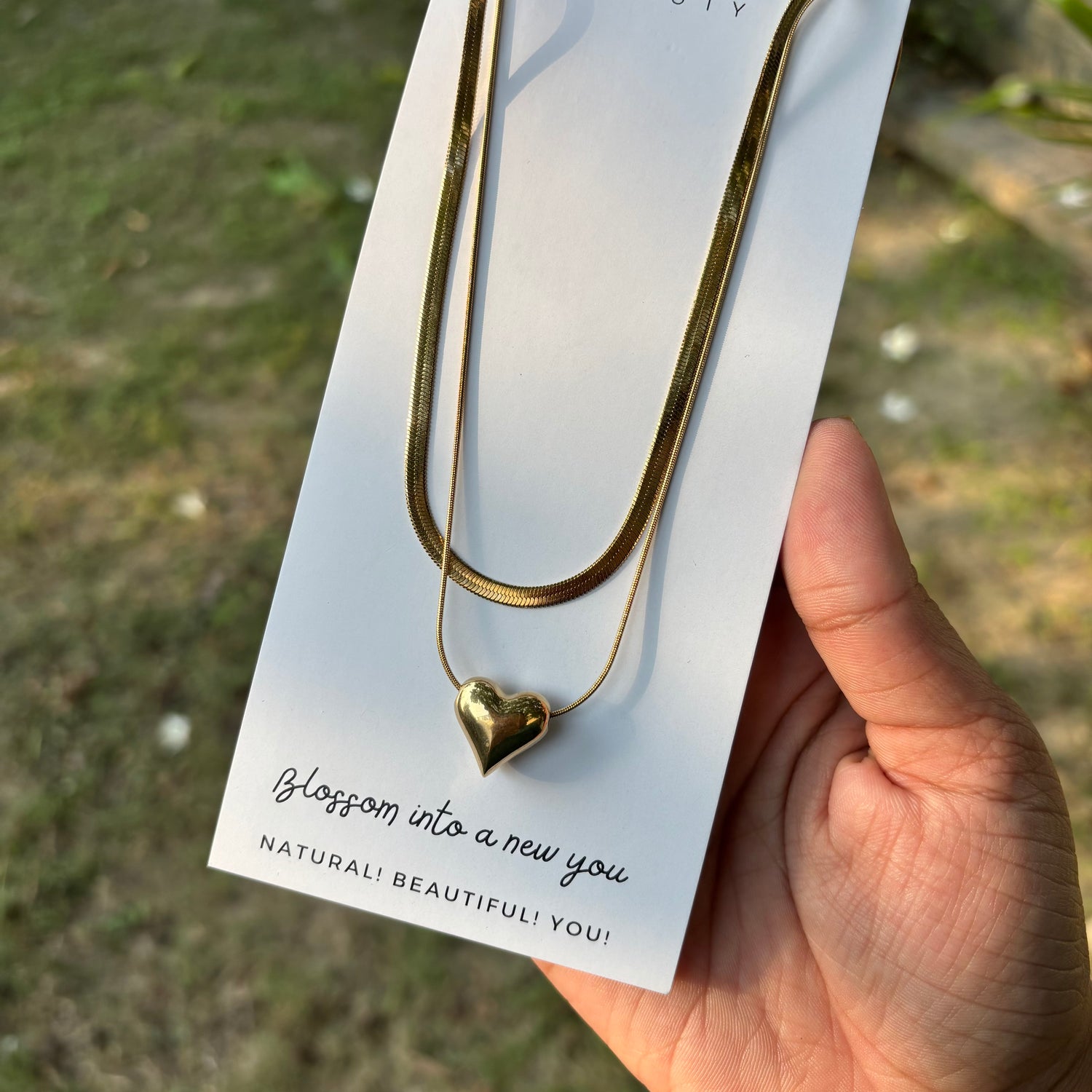 Saar Beauty Twin Layer Heart Chain