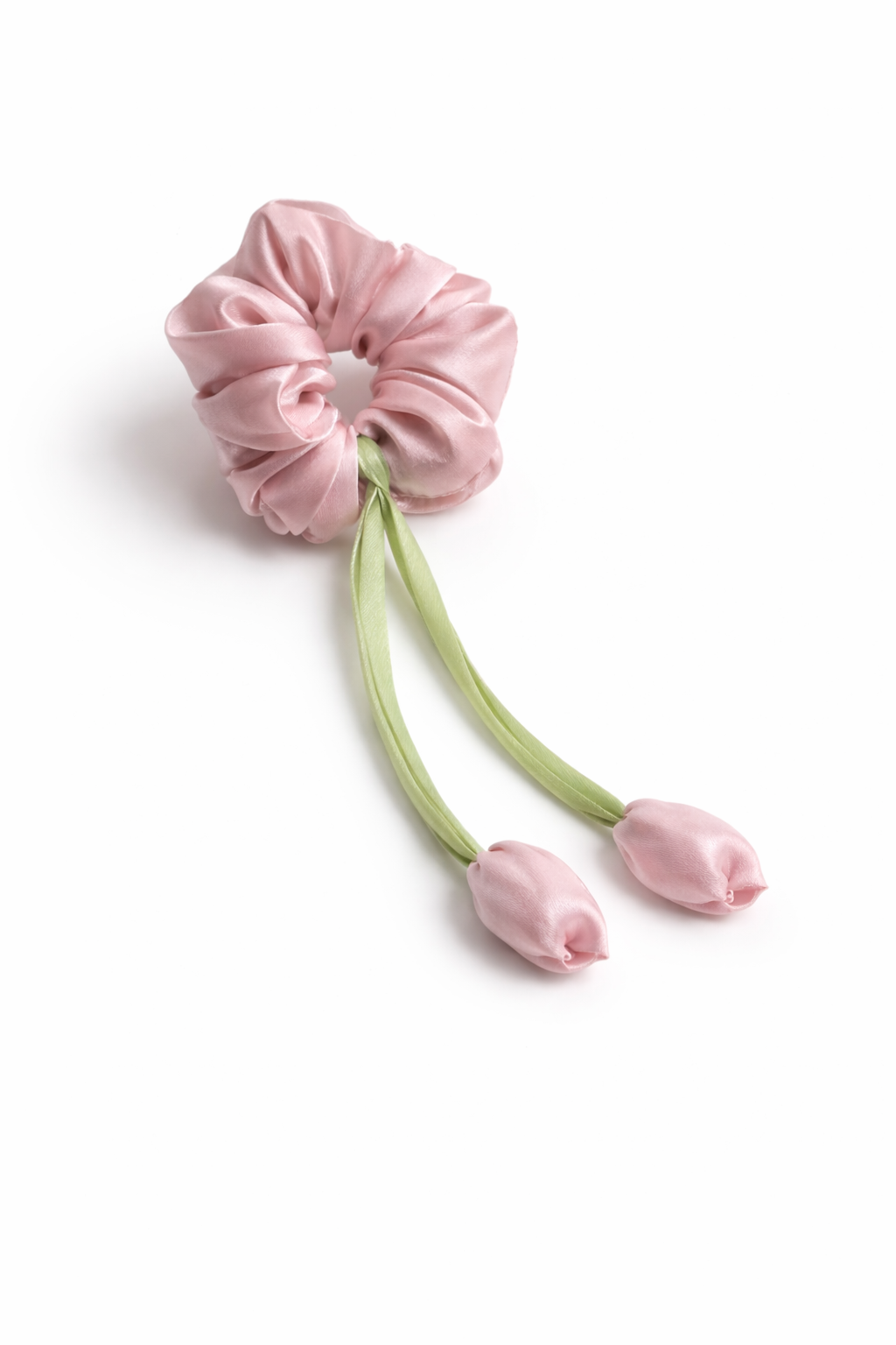 SaaR beauty Tulip Scrunchies for Women – Soft Satin Floral Hair Accessories
