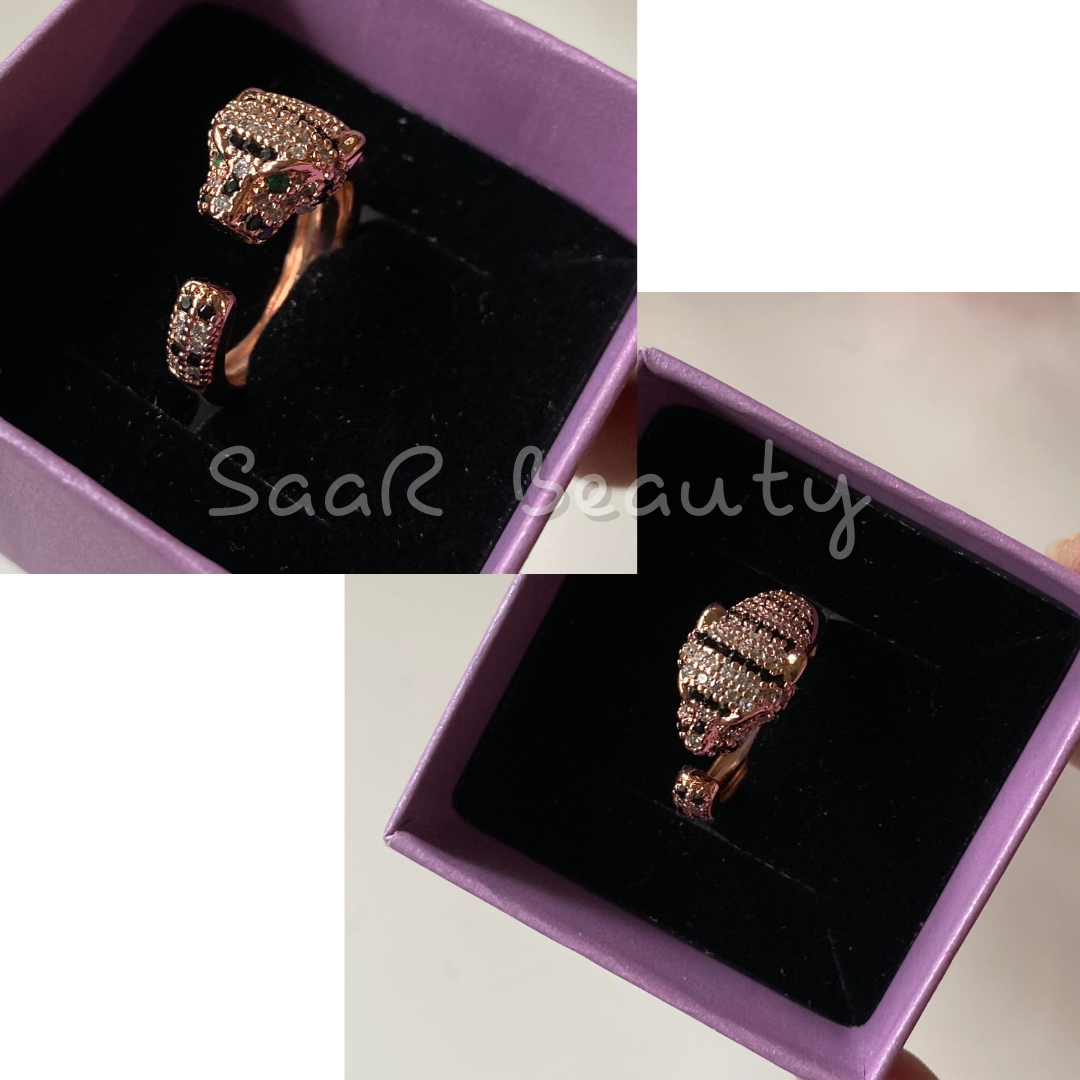 Anti-tarnish luxury puma ring featuring a bold design, intricate detailing, adjustable size, and a lustrous finish, perfect for any occasion.