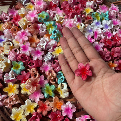 Set of 3 Mini Flower Claw Hair Clutcher – Vibrant &amp; Durable Hair Accessories by SaaR Beauty (Random color)