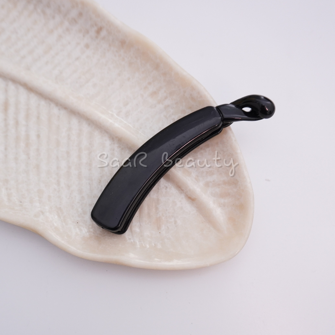 Floral &amp; Solid Pattern Banana Hair Clips – Stylish Non-Slip Hair Accessories