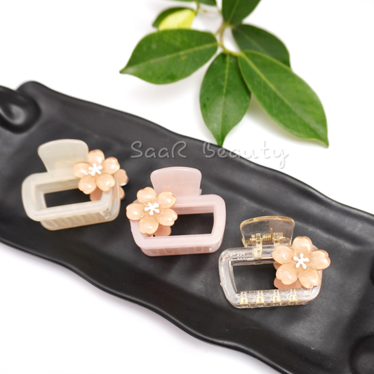 Bofeini Non-Breakable Flower Embellished Claw Clips – Durable & Stylish Floral Hair Accessories