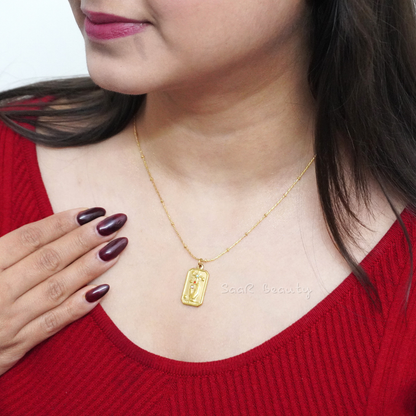 Premium Gold-Plated Pendant Necklace with Intricate Religious Design