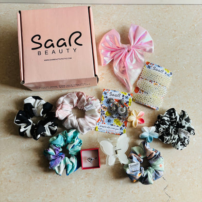 SaaR Beauty Luxury Valentine’s Gift Set – Stylish Hair Accessories, Jewelry & Keepsakes in a Beautiful Pink Box