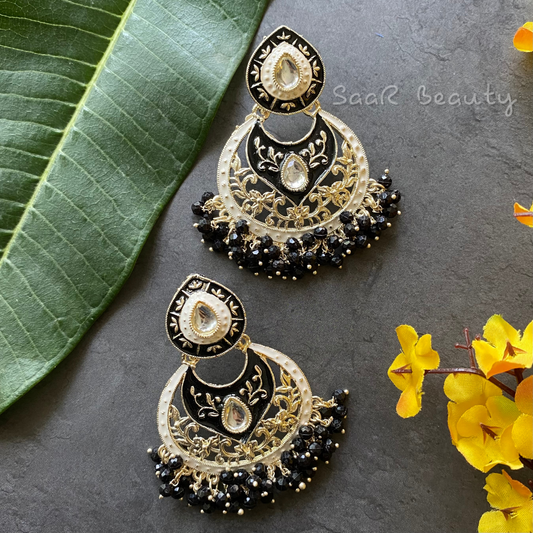 JALASHAYA MEENAKARI EARRINGS - BLACK