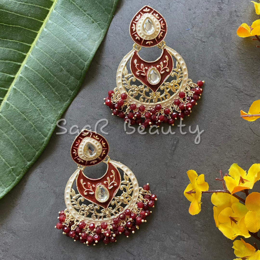 JALASHAYA MEENAKARI EARRINGS - MARRON